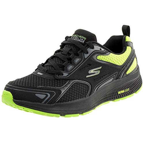 Skechers Herren GO Run CONSISTENT Vestige Running Shoes, Black Leather/Synthetic/Lime Trim, 41 EU von Skechers