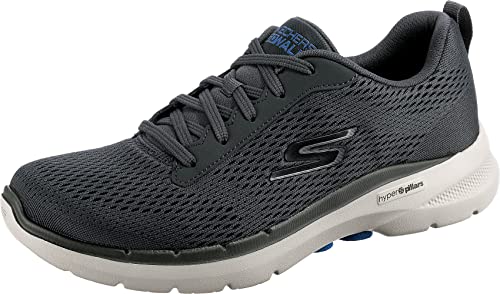 Skechers Herren Go Walk 6 Avalo Sneaker, Charcoal Textile/Synthetic, 39.5 EU von Skechers