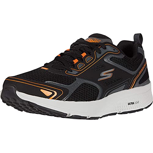 Skechers Herren GOrun Consistent-Athletic Workout Running Walking Shoe with Air Cooled Foam Sneaker, Schwarz/Orange, 43 EU X-Weit von Skechers