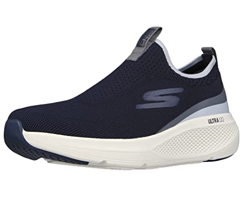 Skechers Herren GOrun Elevate – Athletischer Trainings-Laufschuh Zum Reinschlüpfen mit Dämpfung Sneaker, Marineblau/grau, 40 EU von Skechers