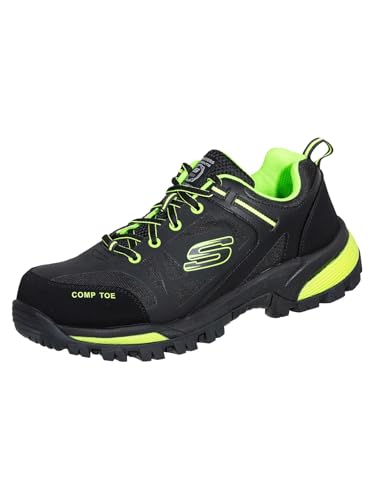 Skechers Herren Gatlon Strigax BAU-Stiefel, Black Lime Leather/Synthetic/Textile, 46 EU von Skechers