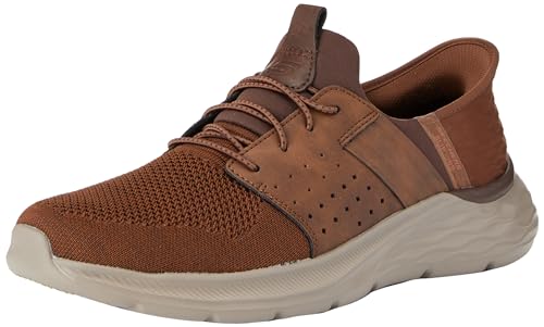 Skechers Herren Garner Newick Slip-On, Dunkelbraunes Textilsynthetik, 40 EU von Skechers