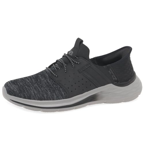 Skechers Herren Garner Newick Slip-On, Black Textile/Synthetic, 39.5 EU von Skechers