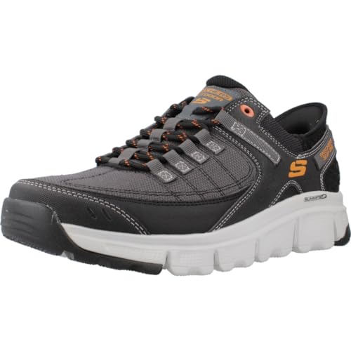 Skechers Herren Gipfel bei Sneaker, Graues Synthetisches Netz, orangefarbener Rand, 45.5 EU von Skechers