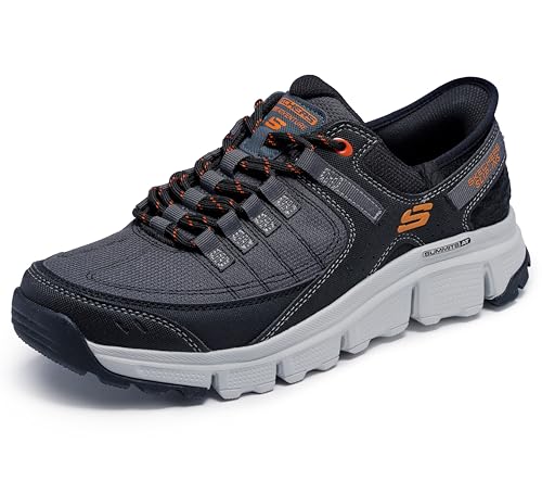 Skechers Herren Summits at Sneaker, Gray Synthetic/Mesh/Orange Trim, 45.5 EU von Skechers