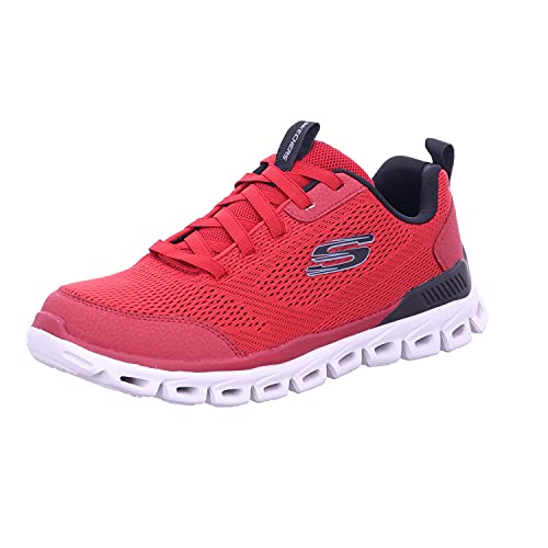 Skechers Herren Glide-Step Sneaker, Red Mesh/Pu/Black Trim, 40 EU von Skechers