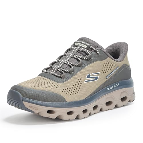 Skechers Herren Glide-Step Sole Hands Free Slip-in Sneaker, Oliv/Blatt für Mich (Leaf It to Me), 41.5 EU von Skechers