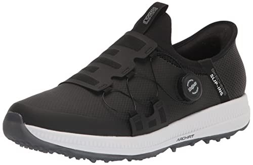 Skechers Herren Go Golf Elite 5 Golfschuh, Zum Reinschlüpfen, Twist-fit, Wasserdicht Sneaker, Black/White Spikeless, 45 EU Weit von Skechers
