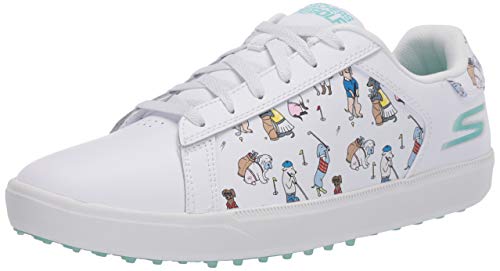 Skechers Herren Go Golf Drive Dogs at Play Spikes Golfschuh, weiß/blau, 42 EU von Skechers