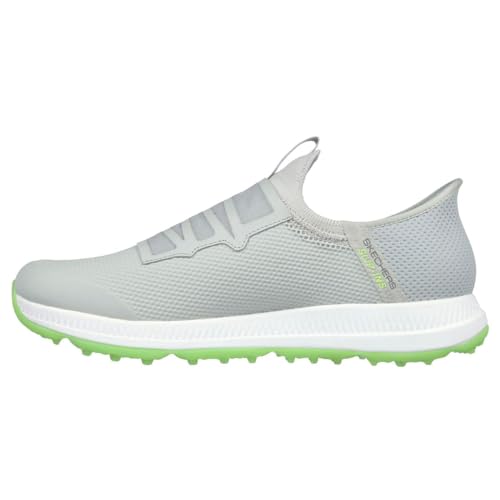 Skechers Herren Go Golf Elite 5 Golfschuh, zum Reinschlüpfen, Twist-Fit, wasserdicht Sneaker, Grau/Limettengrün ohne Spikes, 41 EU von Skechers