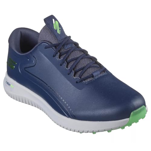 Skechers Herren Go Golf Max 3 Sneaker, Marineblauer Synthetik-Limettenbesatz, 42,5 EU von Skechers