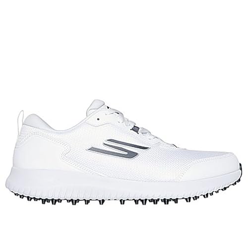 Skechers Herren Go Golf Max Fairway 4 Sneaker, White Synthetic/Textile/Silver Trim, 43 EU von Skechers