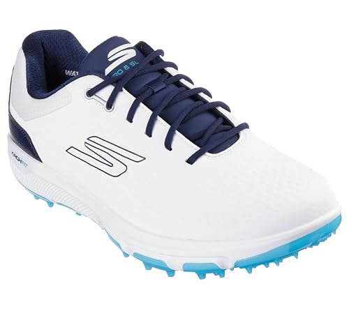Skechers Herren Go Golf Pro Arch Fit Golfschuhe - Weiß/Marineblau/Blau - UK 9 von Skechers Go Golf