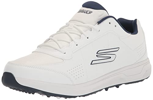 Skechers Herren Go Prime Relaxed Fit Spikeless Golf Shoe Sneaker, weiß/Marineblau, 47.5 EU von Skechers
