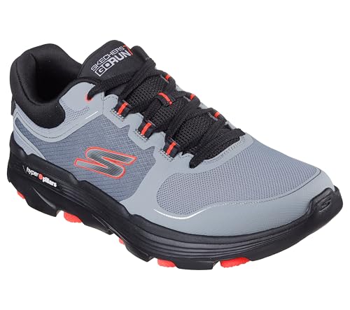 Skechers Herren Go Run 7.0 Full Range Sneaker, Grey and Coral Textile Synthetic, 45.5 EU von Skechers