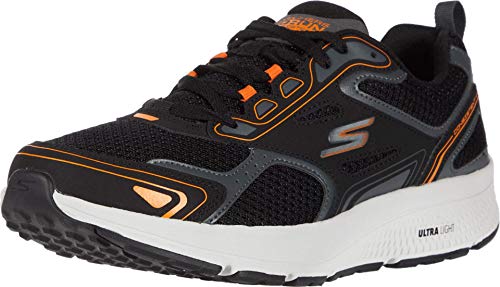 Skechers Herren Go Run Consistent Sneaker, Schwarz/Orange, 44 EU von Skechers