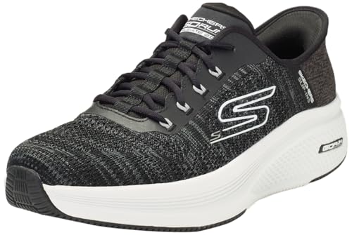 Skechers Herren Running Shoes, Black and White Textile, 42.5 EU von Skechers