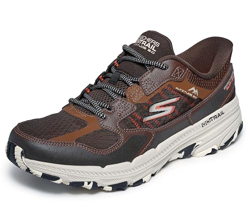 Skechers Herren Go Run Trail Altitude 2.0 Rocky Hill Sneaker, Brown and Orange Leather/Textile, 42.5 EU von Skechers