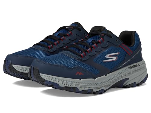 Skechers Herren Go Run Trail Höhe 2.0 Sneaker, Marineblaues und rotes Ledergewebe, 39.5 EU von Skechers