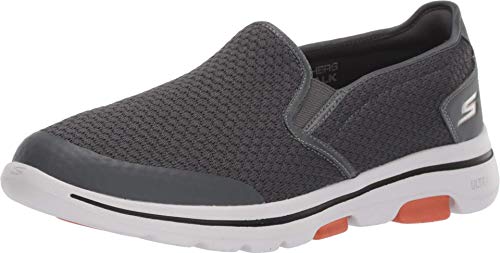 Skechers Herren Go Walk 5 Apprize Slip On Sneaker, Charcoal Textile Synthetic White Trim, 40 EU von Skechers