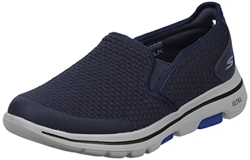 Skechers Herren Go Walk 5 Apprize Slip On Sneaker, Navy Textile Synthetic White Trim, 46 EU von Skechers