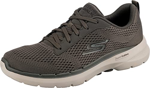 Skechers Herren Go Walk 6 Avalo Sneaker, Taupe Textile/Synthetic, 49 EU von Skechers