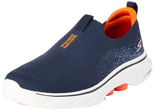 Skechers Herren Go Walk 7 Sneaker, Marineblau und Orange Textil, 39.5 EU von Skechers
