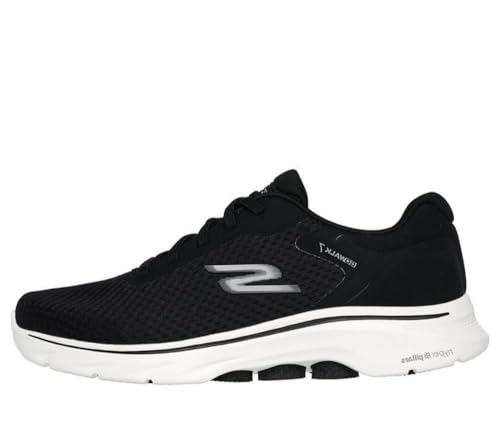 Skechers Herren Go Walk 7 The Construct Sneaker, Schwarzes Textil-Synthetik, 43 EU von Skechers