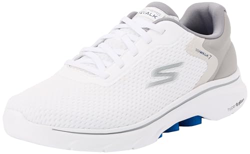 Skechers Herren Go Walk 7 The Construct Sneaker, White and Grey Textile/Synthetic, 48 EU von Skechers