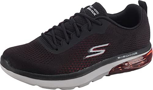 Skechers Herren Go Walk Air 2.0 Enterprise Sneaker, Black And Red Textile Black Synthetic, 40 EU von Skechers