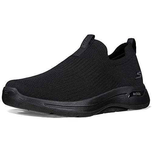 Skechers Herren Go Walk Arch Fit Iconic Sneaker, Black Textile Trim, 45.5 EU von Skechers