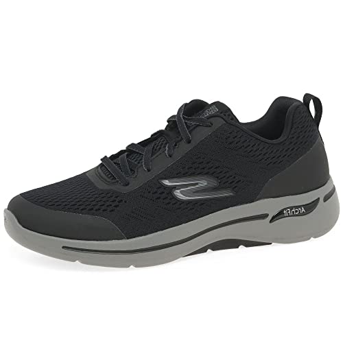 Skechers Herren Go Walk Arch Fit Idyllic Sneaker, Black Textile Synthetic, 45.5 EU von Skechers