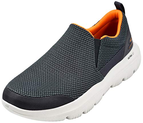 Skechers Herren Go Walk Evolution Ultra Impeccable Sneaker, Charcoal/Orange, 41 EU X-Weit von Skechers