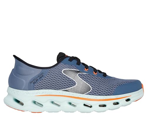 Skechers Herren Go Walk Glide-Step 2.0 Zander Sneaker, Navy and Orange Textile/Synthetic, 42.5 EU von Skechers