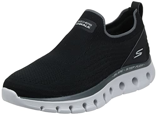 Skechers Herren Go Walk Glide-step Flex Sneaker, Black Textile Black Synthetic Grey And Whit, 43 EU von Skechers