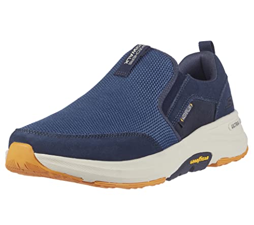 Skechers Herren Go Walk Outdoor – Athletische Wanderschuhe Zum Hineinschlüpfen mit Luftgekühltem Memory-Schaum Sneaker, Navy/Gelb, 42 EU von Skechers