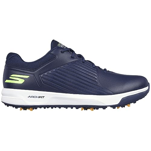 Skechers Herren-Golfschuh Elite Vortex Sneaker, Marineblauer Synthetik-Limettenbesatz, 47.5 EU von Skechers