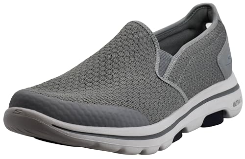 Skechers Herren Gowalk 5 Apprize-Double Gore Slip on Performance Wanderschuh Sneaker, Hellgrau/Blau, 41 EU von Skechers