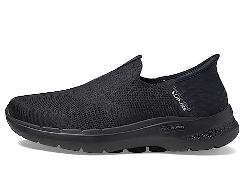 Skechers Herren Gowalk 6 Slip-Ins – Sportliche Schlupfschuhe | Freizeit Memory-Schaum Sneaker, Schwarz, 42.5 EU Weit von Skechers