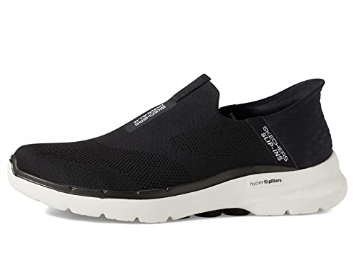 Skechers Herren Gowalk 6 Slip-Ins – athletische Schlupfschuhe | Freizeit Memory-Schaum Sneaker, Schwarz/Weiß, 46 EU X-Weit von Skechers