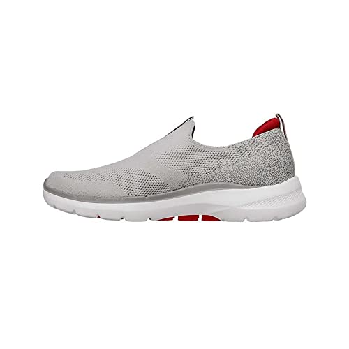 Skechers Herren Gowalk 6 – Stretch-Passform zum Reinschlüpfen, athletischer Laufschuh Walking-Schuh, Grau/Rot, 44 EU von Skechers