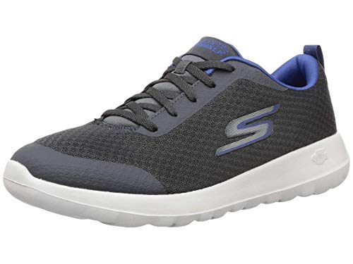 Skechers Herren Gowalk Max Otis – Athletic Air Mesh Schnürschuh Sneaker, Charcoal/Blau, 41.5 EU von Skechers