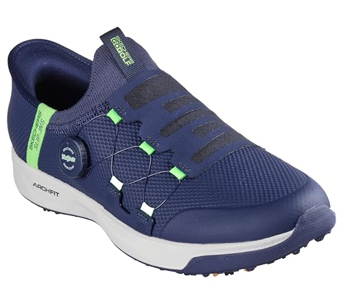 Skechers Herren Hands-Free Go Golf Elite Vortex Slip Ins Sneaker, Marineblaues Synthetik-Textil, 42.5 EU von Skechers