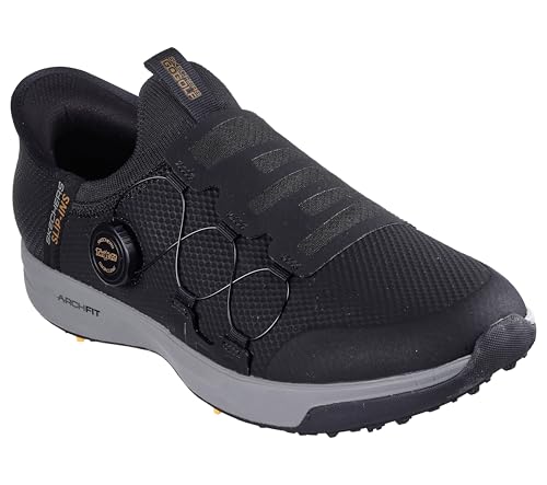 Skechers Herren Go Golf Elite Vortex Slip Ins Sneaker, Black Synthetic Textile Grey Trim, 45.5 EU von Skechers
