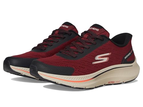 Skechers Herren Hands Free Slip-Ins Go Run Consistent 2.0-Worldview Sneaker, Rot/Schwarz, 45.5 EU von Skechers