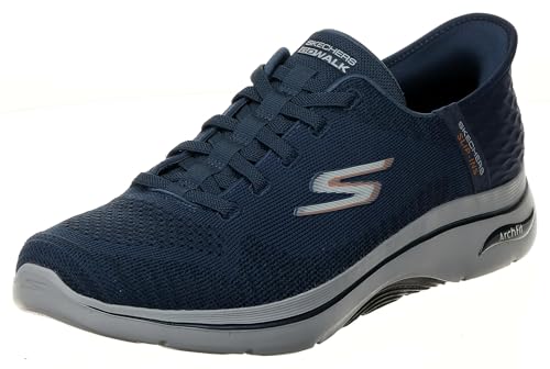 Skechers Herren Hands Free Slip-Ins Go Walk Arch Fit 2.0 – Grand Select 2 Sneaker, Marineblau/Orange, 46 EU von Skechers