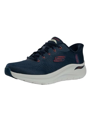Skechers Herren Arch Fit 2.0 Lestur Sneaker, Navy Mesh/Synthetic/Red Trim, 42 EU von Skechers