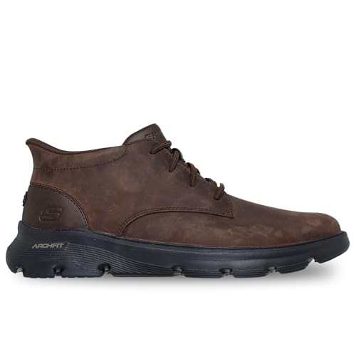 Skechers Herren Arch Fit Garza Ridley Stiefelette, Cocoa Leather/Synthetic, 44 EU von Skechers