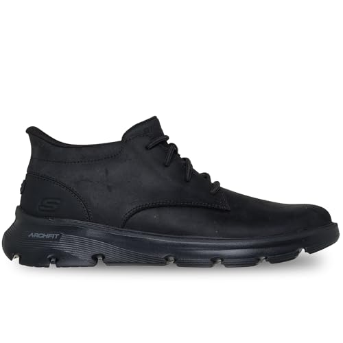 Skechers Herren Arch Fit Garza Ridley Stiefelette, Black Leather/Synthetic, 42 EU von Skechers