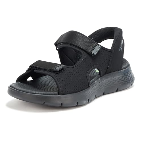 Skechers Herren Hands Free Slip-ins Go Walk Flex Easy Entry Sandal Sportsandale, Black and Lime Textile, 48 EU von Skechers